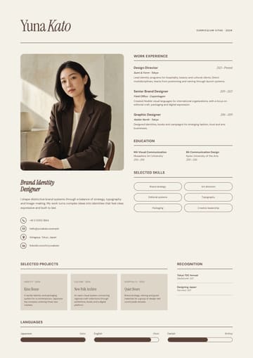 Yuna Kato — Resume resume template preview