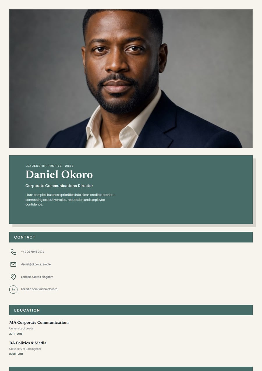 Daniel Okoro — Corporate Communications