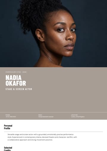 Nadia Okafor — Stage & Screen Actor