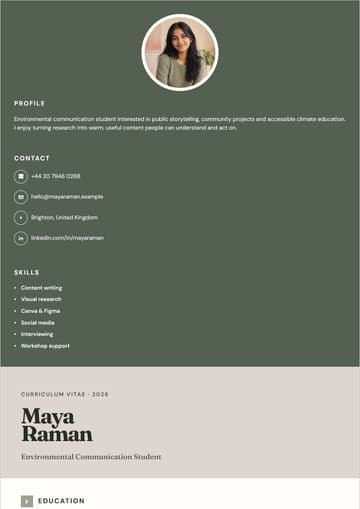 Maya Raman — Environmental Communication Student