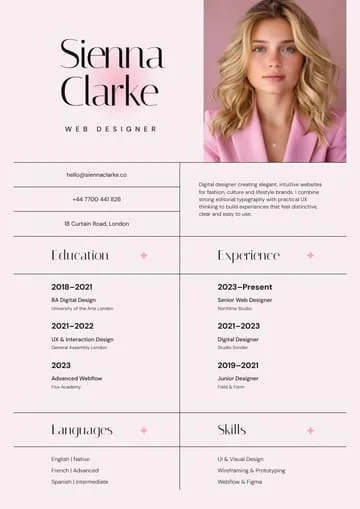Sienna Clarke — Web Designer