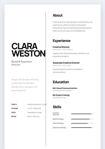 Clara Weston — Brand & Experience Director