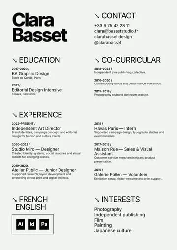 Clara Basset CV