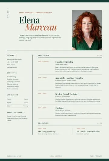Elena Marceau — Curriculum Vitae