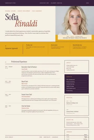 Sofia Rinaldi — Executive Chef