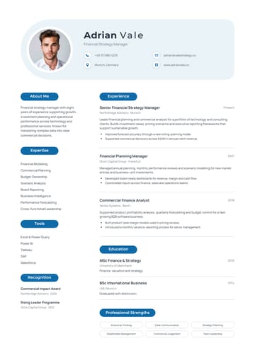 Adrian Vale Corporate 2 resume template preview