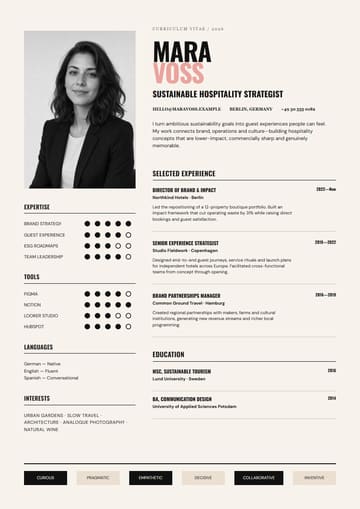 Mara Voss resume template preview