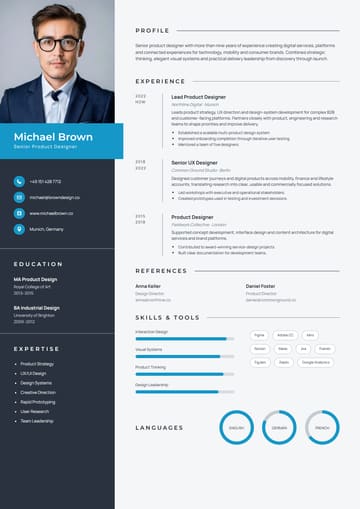 Michael Brown Elegant resume template preview