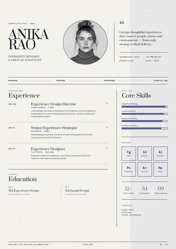 Anika Rao Signal resume template preview