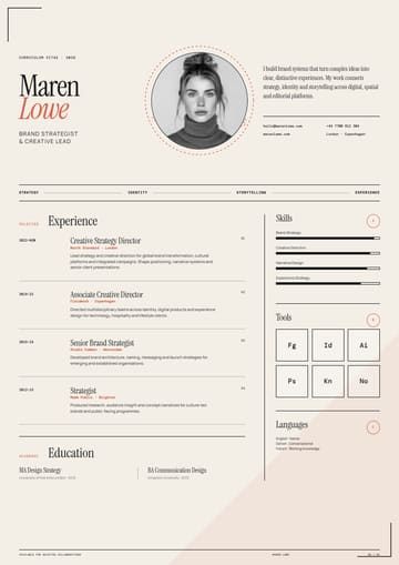 Maren Lowe Lattice resume template preview